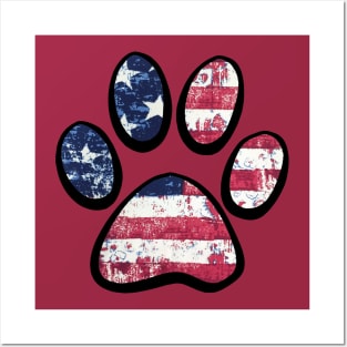 Patriotic Paw Print Posters and Art